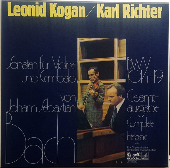 Cover Johann Sebastian Bach - Leonid Kogan, Karl Richter - Sonaten Für Violine Und Cembalo BWV 1014 - 1019 (2xLP, Whi + Box) Schallplatten Ankauf