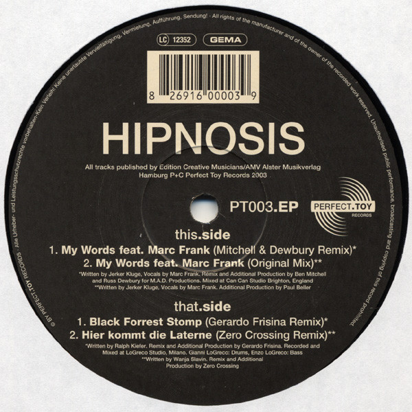 Cover Hipnosis (2) - Hipnosis EP (12, EP) Schallplatten Ankauf