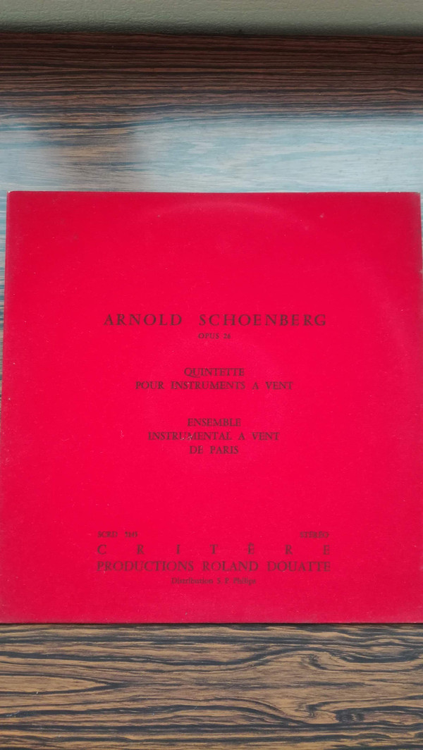 Cover Arnold Schoenberg, Ensemble Instrumental À Vent De Paris - Quintette Pour Instruments A Vent, Opus 26 (LP, Album) Schallplatten Ankauf