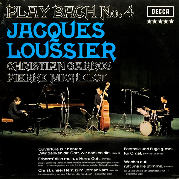 Cover Jacques Loussier, Christian Garros, Pierre Michelot - Play Bach No. 4 (LP, Album) Schallplatten Ankauf