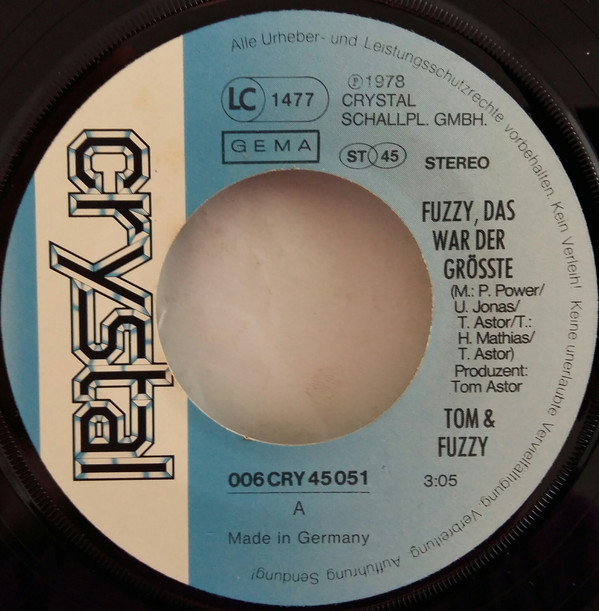 Cover Tom* & Fuzzy (16) - Fuzzy, Das War Der Größte (7, Single) Schallplatten Ankauf