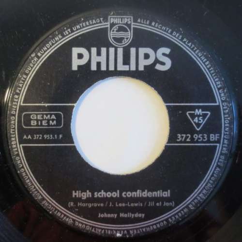 Cover Johnny Hallyday - High School Confidential (7, Single, Mono) Schallplatten Ankauf
