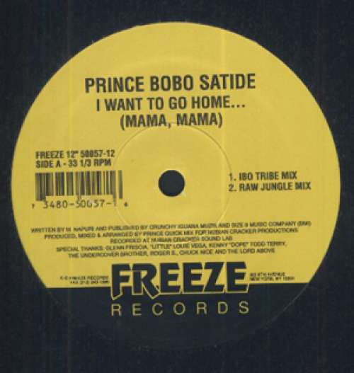 Bild Prince Bobo Satide - I Want To Go Home... (Mama, Mama) (12) Schallplatten Ankauf