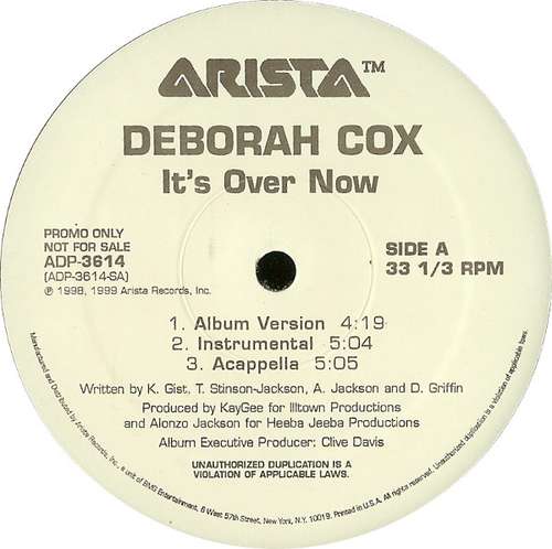 Bild Deborah Cox - It's Over Now (12, Promo) Schallplatten Ankauf