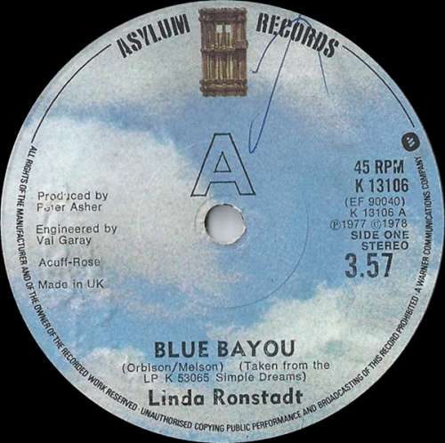 Cover Linda Ronstadt - Blue Bayou (7) Schallplatten Ankauf