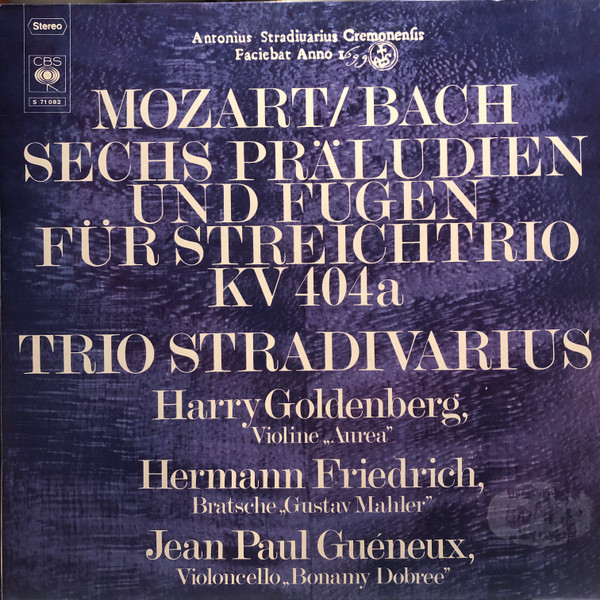 Cover Trio Stradivarius - Mozart/Bach Sechs Präludien und Fugen Für Streichtrio KV 404a Trio Stradivarius (LP) Schallplatten Ankauf