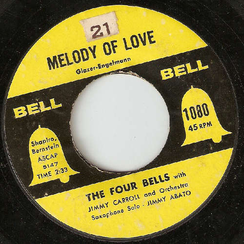 Cover The Four Bells / The Three Belles - Melody Of Love / Hearts Of Stone (7, Single) Schallplatten Ankauf