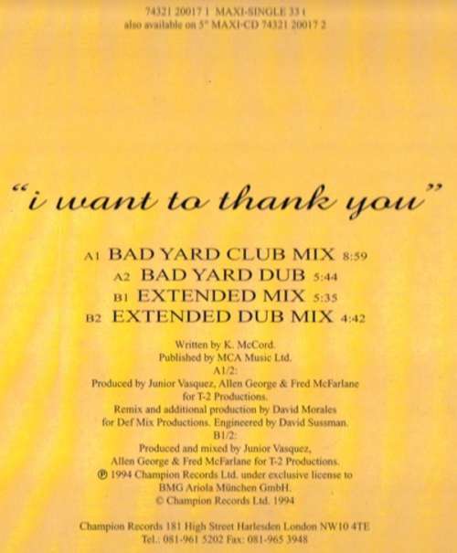 Cover Robin S. - I Want To Thank You (12, Maxi) Schallplatten Ankauf