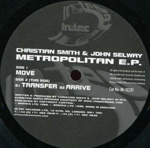 Cover Christian Smith & John Selway - Metropolitan E.P. (12, EP) Schallplatten Ankauf