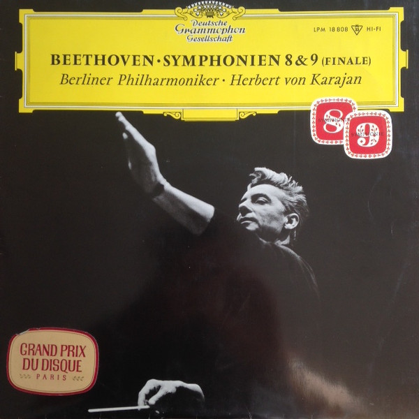 Cover Beethoven*, Berliner Philharmoniker, Herbert von Karajan - Symphonien 8 & 9 (Finale) (LP, Mono) Schallplatten Ankauf