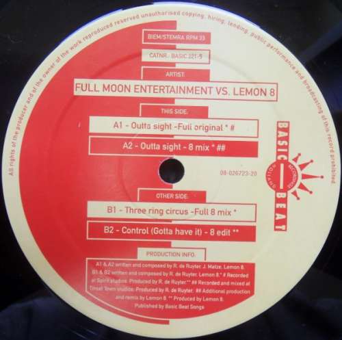 Cover Full Moon Entertainment Vs. Lemon 8* - Outta Sight (12) Schallplatten Ankauf
