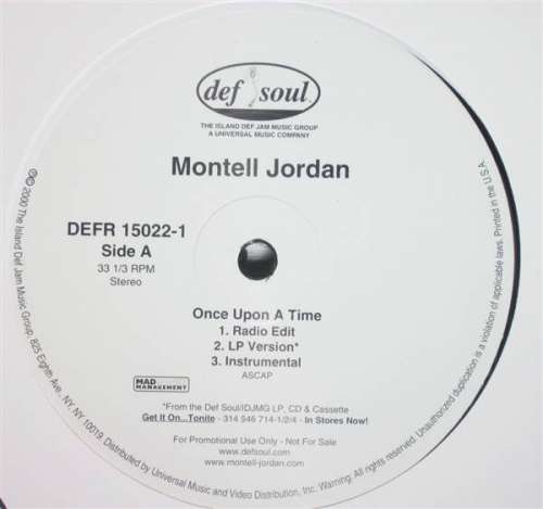 Cover Montell Jordan - Once Upon A Time / Come Home (12, Single, Promo) Schallplatten Ankauf