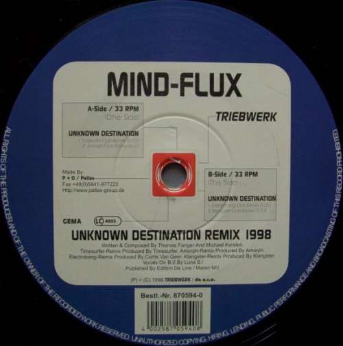 Cover Mind-Flux - Unknown Destination Remix 1998 (12, Maxi) Schallplatten Ankauf