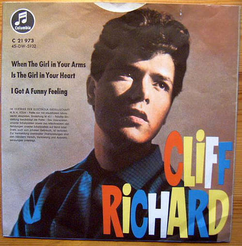 Cover Cliff Richard - When The Girl In Your Arms Is The Girl In Your Heart / Got A Funny Feeling (7, Single, Mono) Schallplatten Ankauf