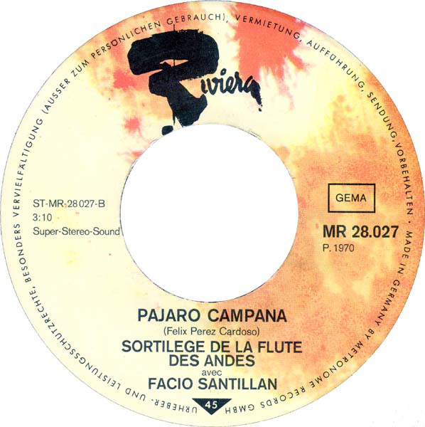 Cover Facio Santillan - El Condor Pasa (7, Single) Schallplatten Ankauf