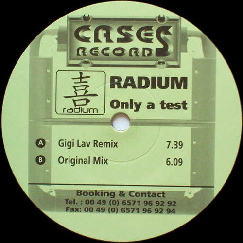 Cover Radium (2) - Only A Test (12) Schallplatten Ankauf