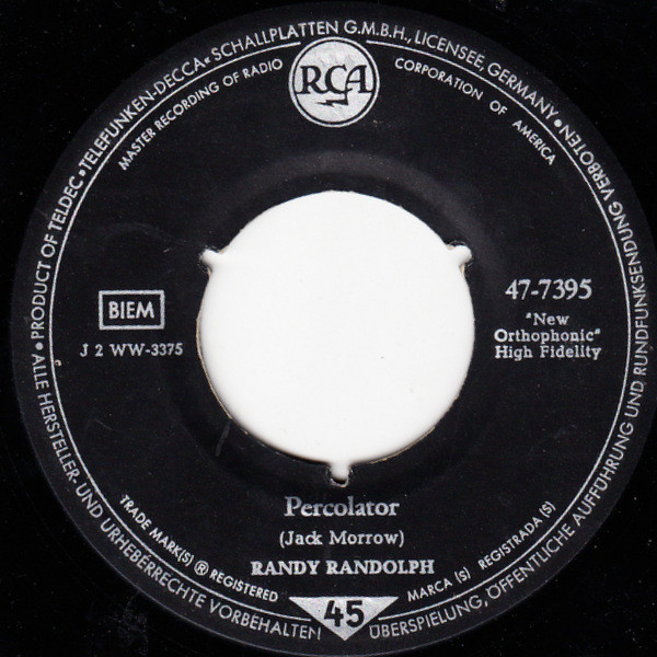 Cover Randy Randolph* - Percolator / Yakety Sax (7, Single) Schallplatten Ankauf