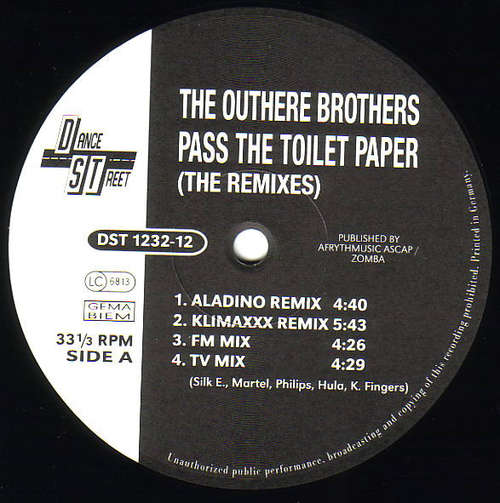 Cover The Outhere Brothers - Pass The Toilet Paper (12) Schallplatten Ankauf