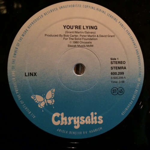 Cover Linx - You're Lying (12) Schallplatten Ankauf