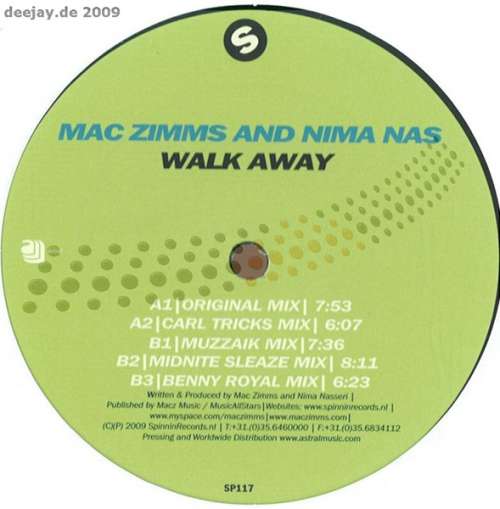 Cover Mac Zimms And Nima Nas - Walk Away (12) Schallplatten Ankauf