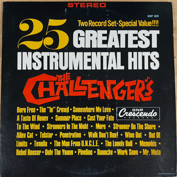 Cover The Challengers - 25 Greatest Instrumental Hits (2xLP, Comp, RE, Gat) Schallplatten Ankauf