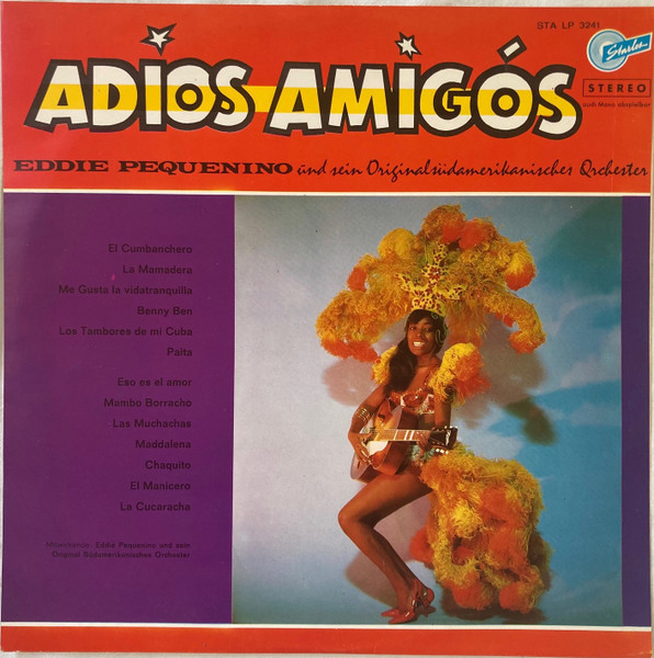 Bild Eddie Pequenino Und Sein Südamerikanisches Orchester* - Adios Amigos (LP, Album) Schallplatten Ankauf