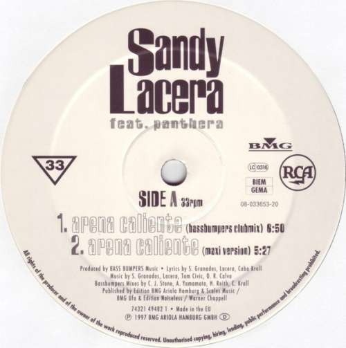 Cover Sandy Lacera Feat. Panthera - Arena Caliente (12) Schallplatten Ankauf