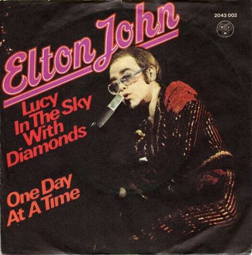 Cover Elton John - Lucy In The Sky With Diamonds / One Day At A Time (7, Single) Schallplatten Ankauf