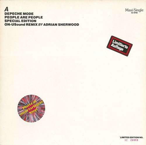 Cover Depeche Mode - People Are People (Special Edition ON-USound Remix By Adrian Sherwood) (12, Maxi, Ltd, Num, Red) Schallplatten Ankauf