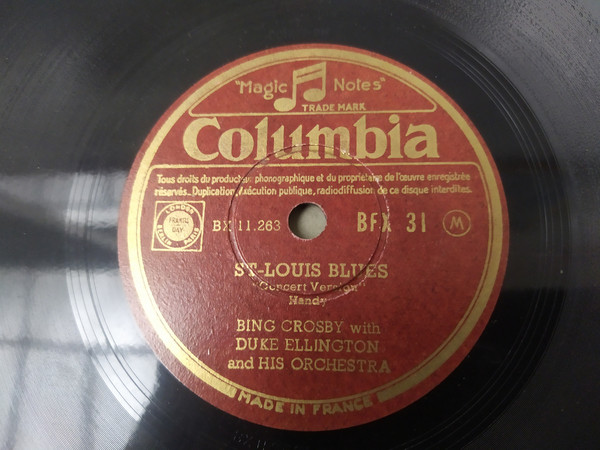 Cover Bing Crosby With Duke Ellington And His Orchestra / Duke Ellington And His Orchestra - St. Louis Blues / Creole Love Call (Shellac, 12) Schallplatten Ankauf