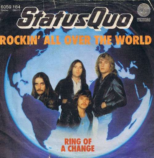 Cover Status Quo - Rockin' All Over The World (7, Single) Schallplatten Ankauf