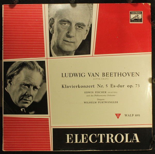 Cover Ludwig Van Beethoven - Edwin Fischer ‧ Philharmonia Orchester*, Wilhelm Furtwängler - Klavierkonzert Nr.5 Es-Dur Op.73 (LP, Mono) Schallplatten Ankauf