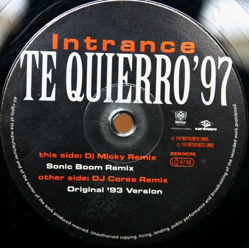 Cover Te Quierro '97 - Part II Schallplatten Ankauf
