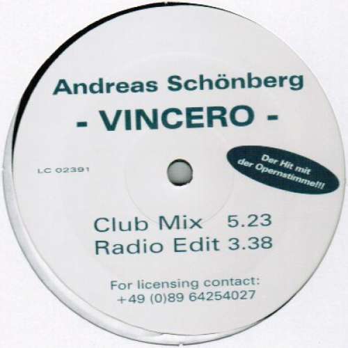 Cover Andreas Schönberg - Vincero (12) Schallplatten Ankauf