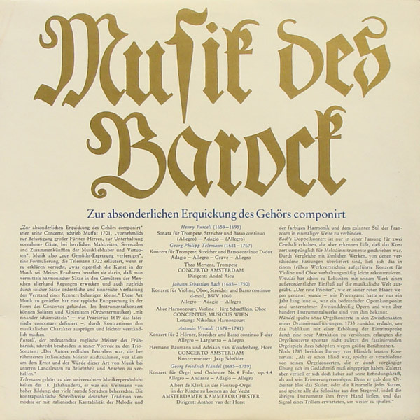 Bild Various - Musik Des Barock (LP) Schallplatten Ankauf