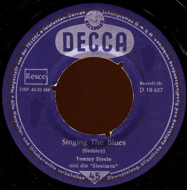 Cover Tommy Steele Und Die Steelmen* - Singing The Blues (7, Single) Schallplatten Ankauf