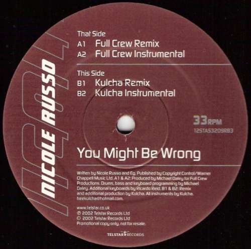 Bild Nicole Russo - You Might Be Wrong (12, Promo) Schallplatten Ankauf