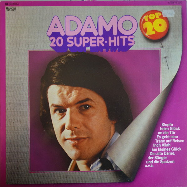 Bild Adamo - 20 Super Hits (LP, Comp, M/Print) Schallplatten Ankauf