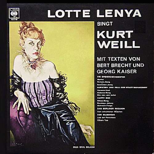 Cover Lotte Lenya - Lotte Lenya Singt Kurt Weill Mit Texten Von Bert Brecht Und Georg Kaiser (LP, Album) Schallplatten Ankauf
