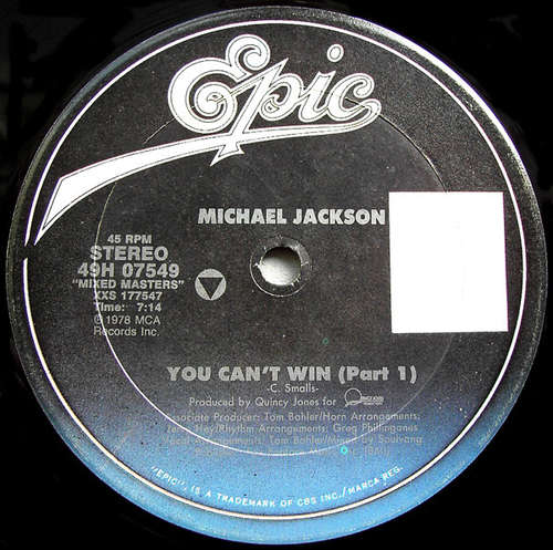 Cover Michael Jackson - You Can't Win (Part 1) / Billie Jean (12) Schallplatten Ankauf