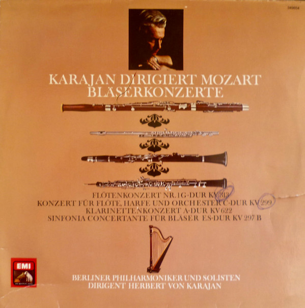 Cover Mozart*  -  Herbert von Karajan, Berliner Philharmoniker - Karajan Dirigiert Mozart Bläserkonzerte (2xLP, Club) Schallplatten Ankauf