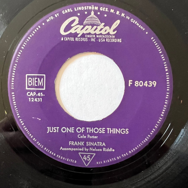 Cover Frank Sinatra - Just One Of Those Things / I'm Gonna Sit Right Down And Write Myself A Letter (7, Single) Schallplatten Ankauf