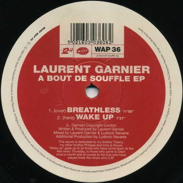 Bild Laurent Garnier - A Bout De Souffle EP (12, EP) Schallplatten Ankauf