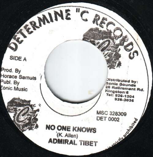 Cover Admiral Tibet - No One Knows (7) Schallplatten Ankauf