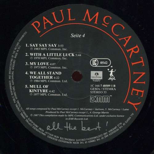 Cover Paul McCartney - All The Best (2xLP, Comp, DMM) Schallplatten Ankauf