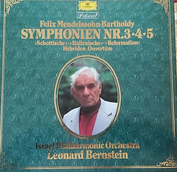 Cover Felix Mendelssohn Bartholdy*, Israel Philharmonic Orchestra, Leonard Bernstein - Symphonien Nr. 3 ∙ 4 ∙ 5 (»Schottische« ∙ »Italienische« ∙ »Reformation«) (2xLP + Box, RE) Schallplatten Ankauf