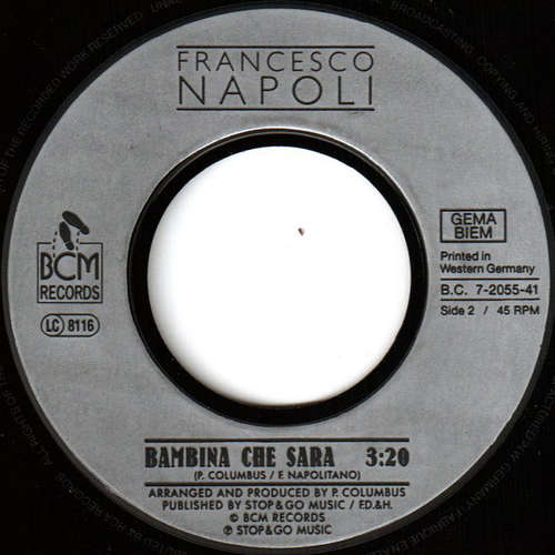 Cover Francesco Napoli - Ma Quale Idea (7, Single) Schallplatten Ankauf