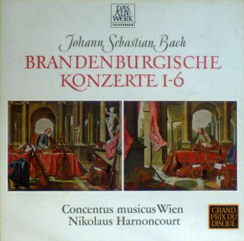 Cover Johann Sebastian Bach - Concentus Musicus Wien, Nikolaus Harnoncourt - Brandenburgische Konzerte 1-6 (2xLP, RE, RP + Box) Schallplatten Ankauf