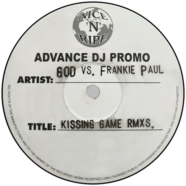 Cover GOD* Vs. Frankie Paul - Kissing Game Rmxs. (12, Promo) Schallplatten Ankauf