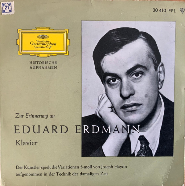 Cover Eduard Erdmann - Zur Erinnerung an Eduard Erdmann Klavier (7, Single, Mono) Schallplatten Ankauf